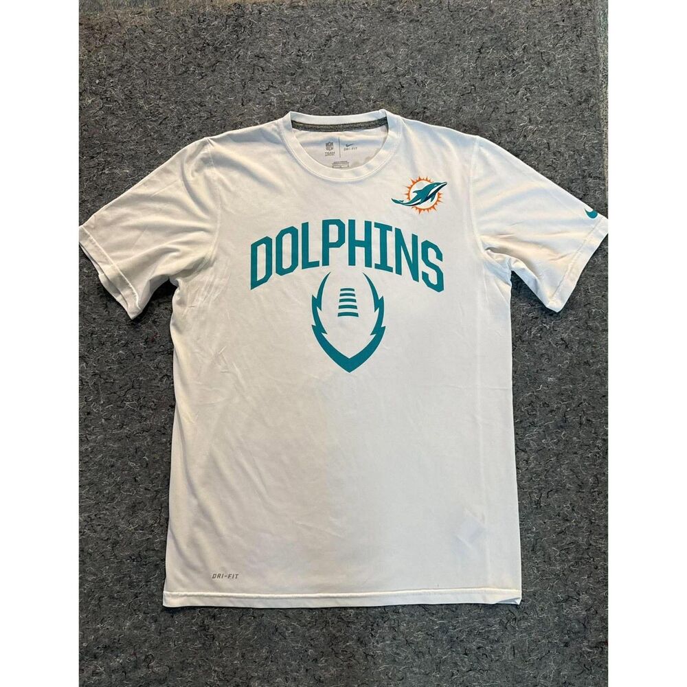 Nike Miami Dolphins Dri-FIT NFL Men’s Medium White T-Shirt Football Team Apparel